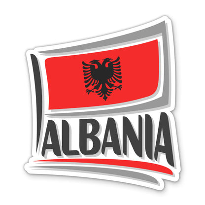 Albania Travel with Flag Sticker