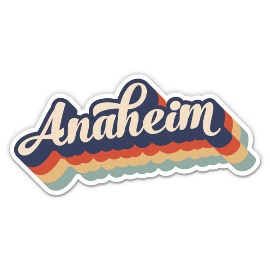 Anaheim California Retro Sticker