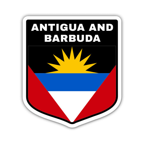 Antigua and Barbuda Flag Shield Sticker