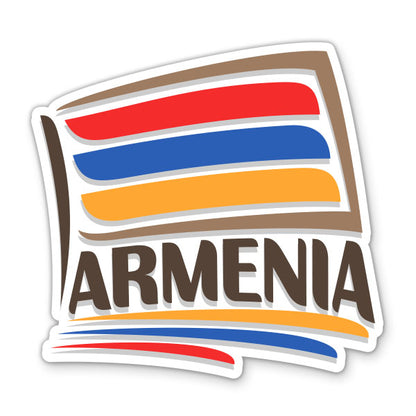 Armenia Travel with Flag Sticker