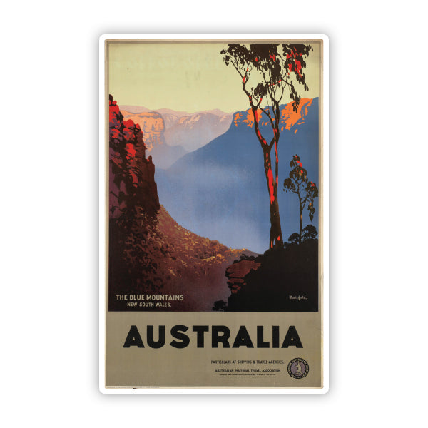 Australia Blue Mountains Vintage Travel Sticker