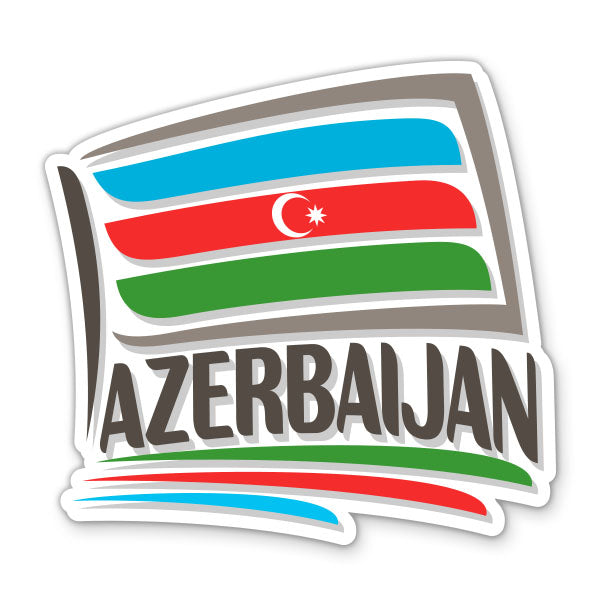 Azerbaijan Travel with Flag Sticker
