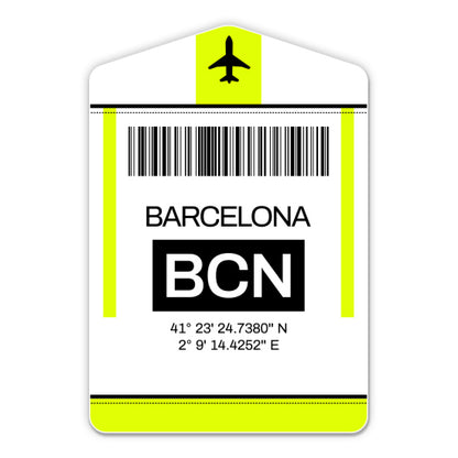 Barcelona Airport Code BCN Luggage Tag Style Sticker