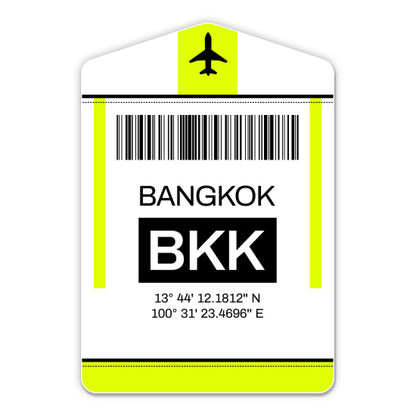Bangkok Airport Code BKK Luggage Tag Style Sticker