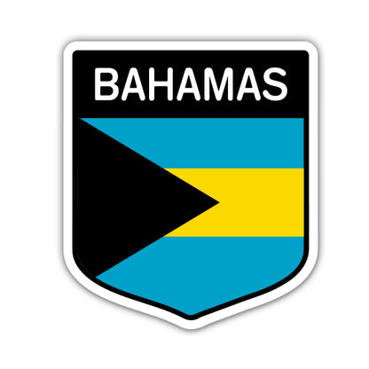 Bahamas Flag Shield Sticker