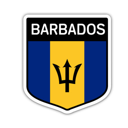 Barbados Flag Shield Sticker