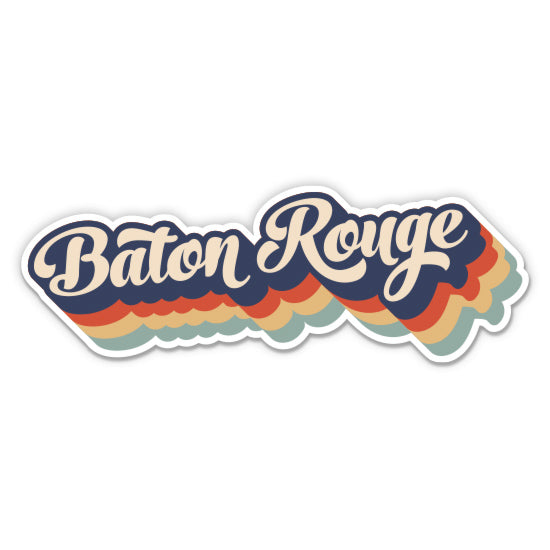 Baton Rouge Louisiana Retro Sticker