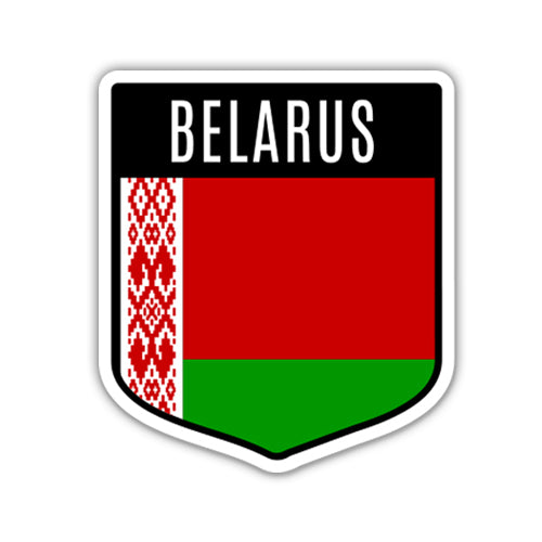 Belarus Flag Shield Sticker