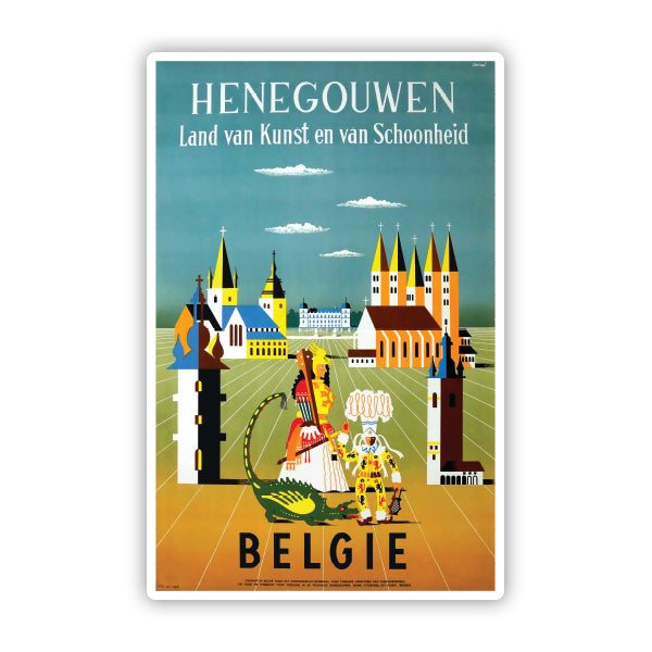 Belgie Belgium Vintage Travel Sticker