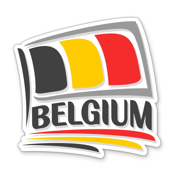 Belgium Travel with Flag Sticker
