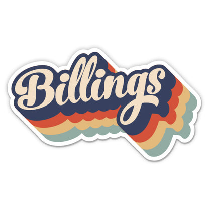 Billings Montana Retro Sticker
