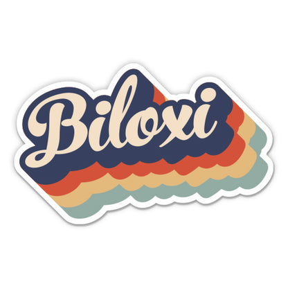 Biloxi Mississippi Retro Sticker
