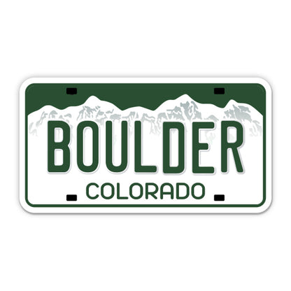 Boulder Colorado License Plate Style Sticker