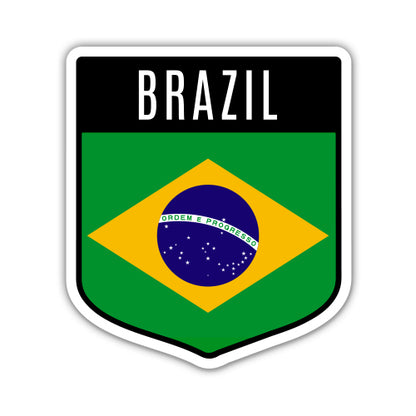 Brazil Flag Shield Sticker