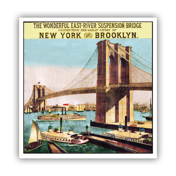 Brooklyn Bridge New York Vintage Travel Sticker