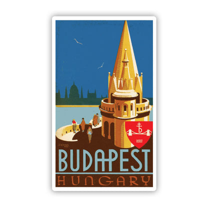 Budapest Hungary Vintage Travel Sticker
