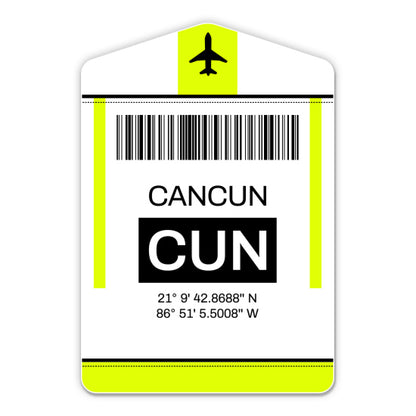 Cancun Airport Code CUN Luggage Tag Style Sticker
