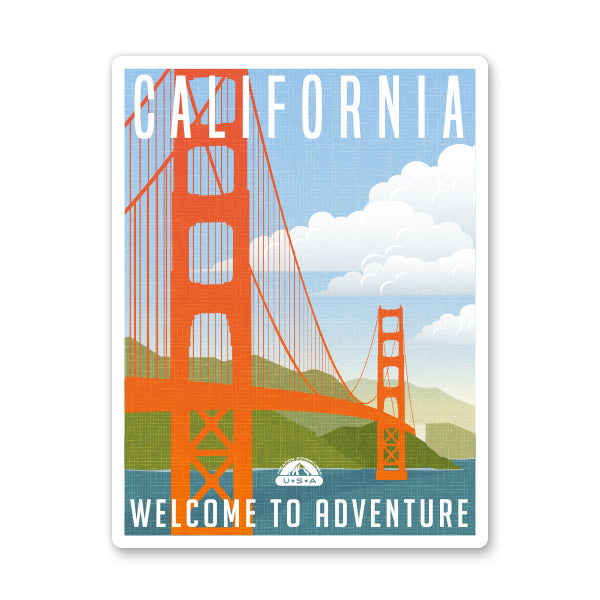 California Travel Poster Style Sticker
