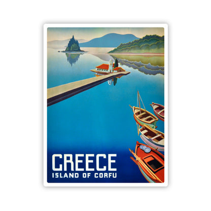 Corfu Greece Travel Poster Advertising Sticker