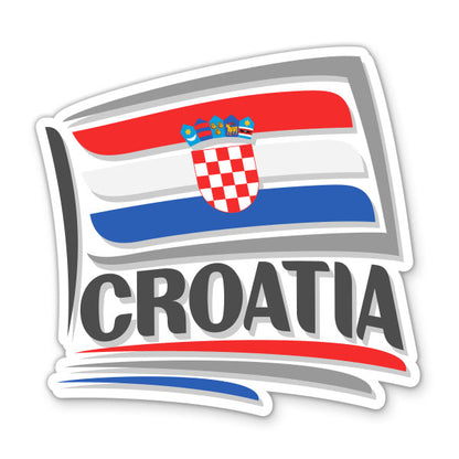 Croatia Travel with Flag Sticker