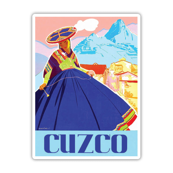 Cuzco Peru Vintage Travel Sticker