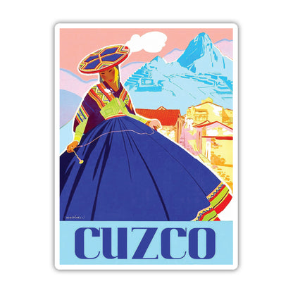 Cuzco Peru Vintage Travel Sticker