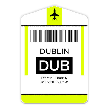 Dublin Airport Code DUB Luggage Tag Style Sticker