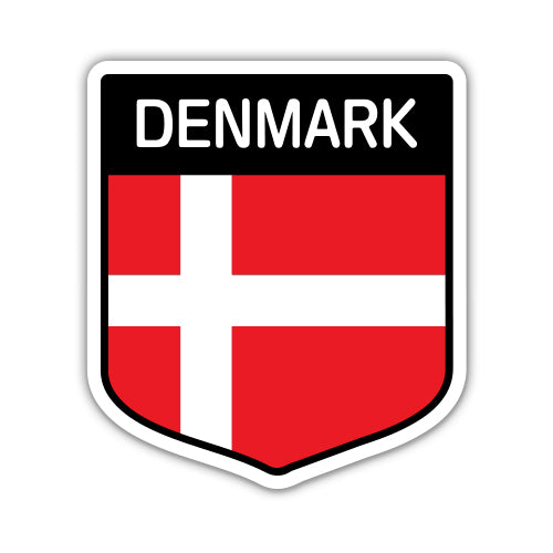 Denmark Flag Shield Sticker