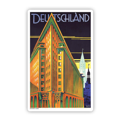 Deutschland Germany Vintage Travel Sticker