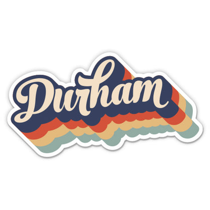 Durham North Carolina Retro Sticker