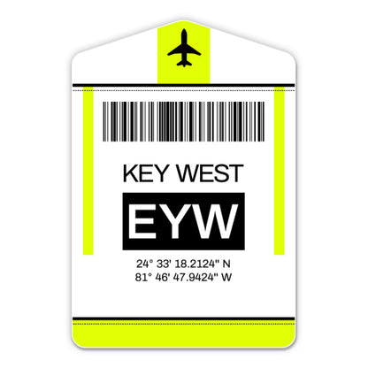 Key West Airport Code EYW Luggage Tag Style Sticker
