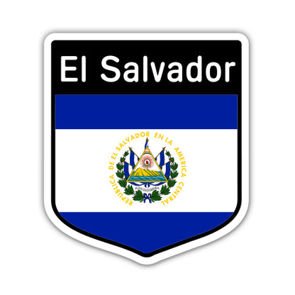 El Salvador Flag Shield Sticker