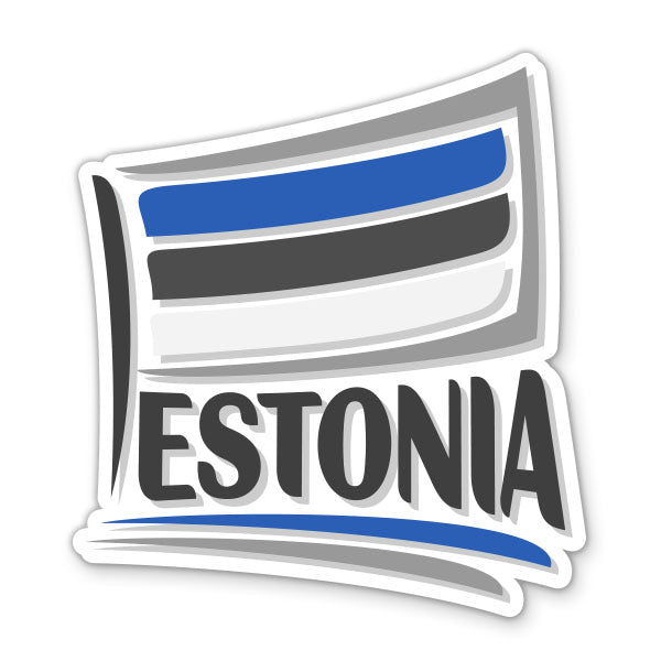 Estonia Travel with Flag Sticker