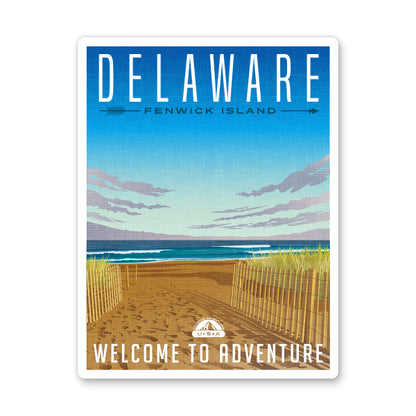 Fenwick Island Delaware Travel Poster Style Sticker