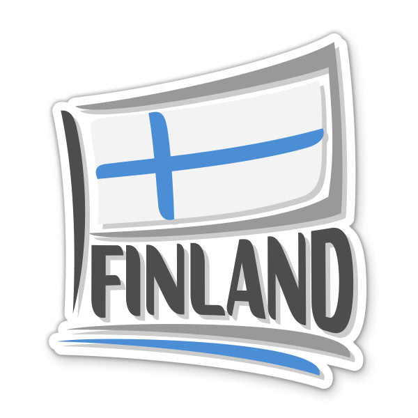 Finland Travel with Flag Sticker