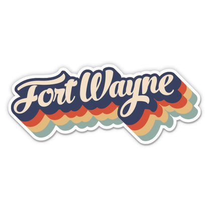 Fort Wayne Indiana Retro Sticker