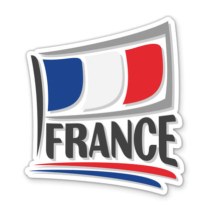 France Travel with Flag Sticker