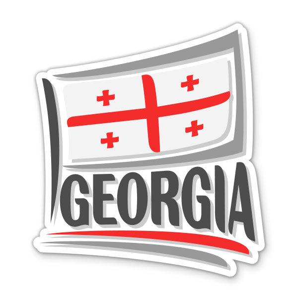 Georgia Travel with Flag Sticker