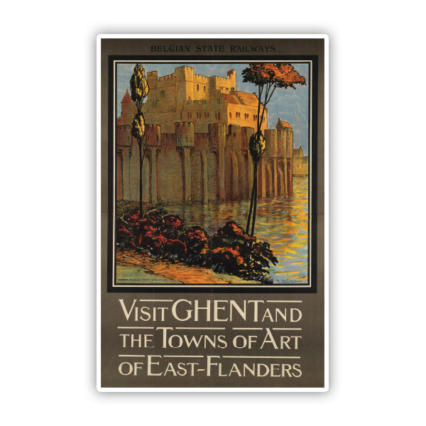 Ghent Belgium Vintage Travel Sticker