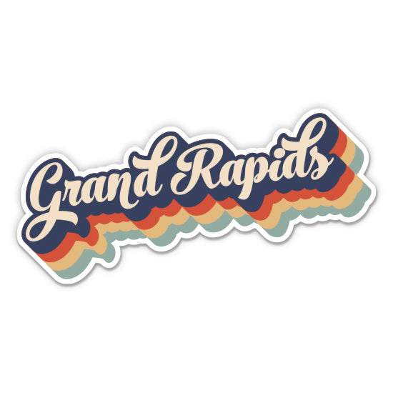 Grand Rapids Michigan Retro Sticker