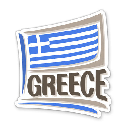 Greece Travel with Flag Sticker
