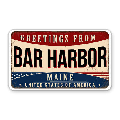 Greetings From Bar Harbor Maine Sticker