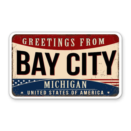 Greetings From Bay City Michigan Sticker