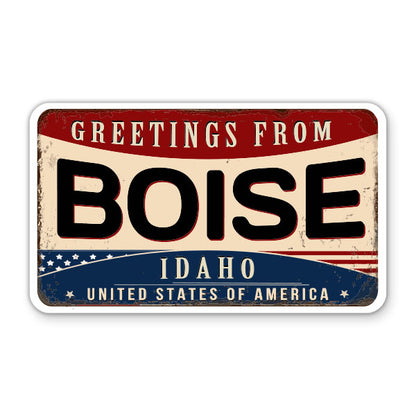 Greetings From Boise Idaho Sticker