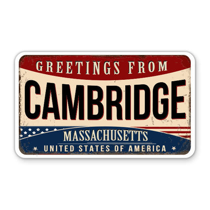 Greetings From Cambridge Massachusetts Sticker