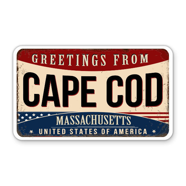 Greetings From Cape Cod Massachusetts Sticker