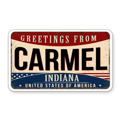Greetings From Carmel Indiana Sticker