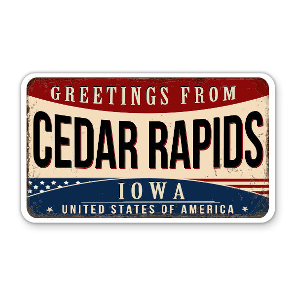 Greetings From Cedar Rapids Iowa Sticker