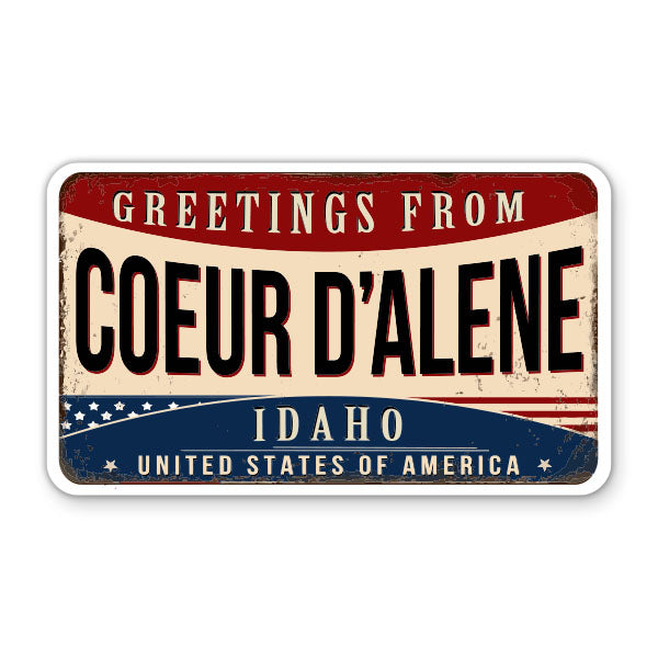 Greetings From Coeur Dalene Idaho Sticker