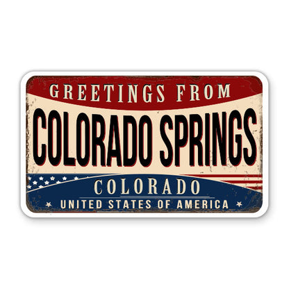 Greetings From Colorado Springs Colorado Sticker